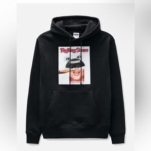PLEASURES Rolling Stone sweatshirt men’s hoodie black streetwear graphic NWOT L